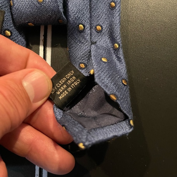 Ermenegildo Zegna Blue Polka Dot Tie - Picture 5 of 5
